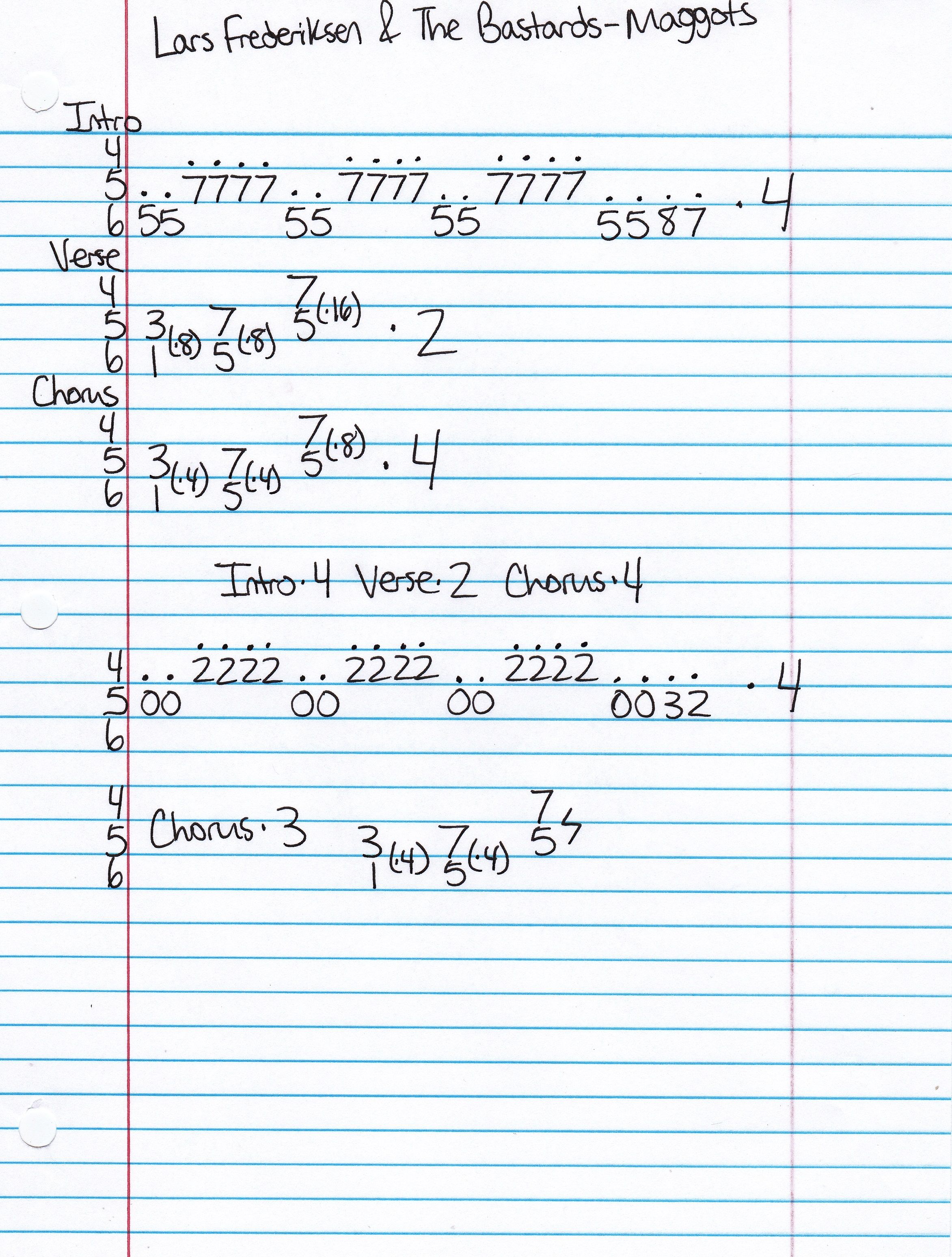 High quality guitar tab for Maggots by Lars Frederiksen & The Bastards off of the album Viking. ***Complete and accurate guitar tab!***